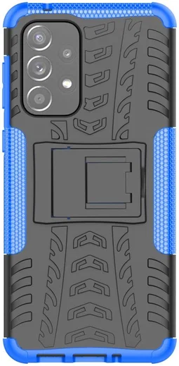 Samsung Galaxy A33 Hoesje Hybride Back Cover Kickstand Blauw afbeelding 1
