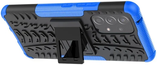 Samsung Galaxy A53 Hoesje Hybride Back Cover Kickstand Blauw afbeelding 3