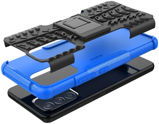 Samsung Galaxy A53 Hoesje Hybride Back Cover Kickstand Blauw afbeelding 7