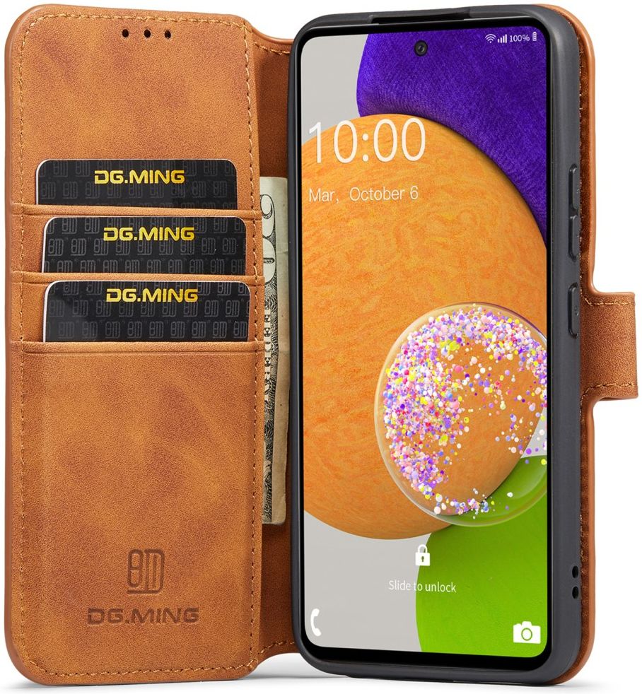 DG Ming Samsung Galaxy A53 Hoesje Retro Wallet Book Case Bruin afbeelding 1