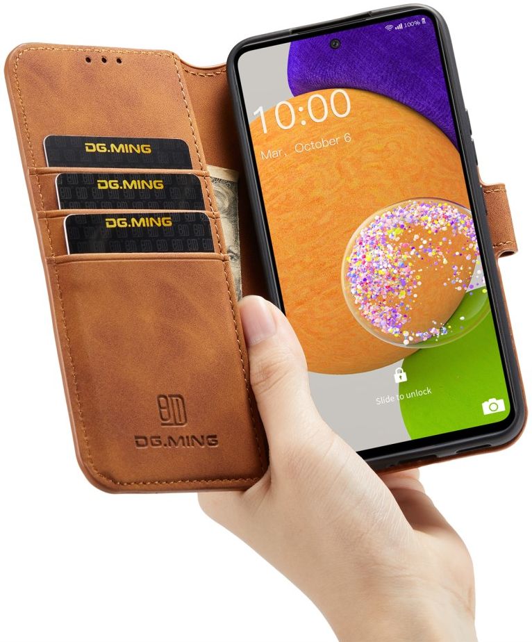 DG Ming Samsung Galaxy A53 Hoesje Retro Wallet Book Case Bruin afbeelding 6