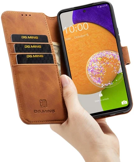 DG Ming Samsung Galaxy A53 Hoesje Retro Wallet Book Case Bruin afbeelding 6