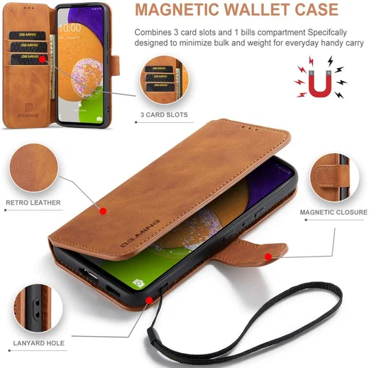 DG Ming Samsung Galaxy A53 Hoesje Retro Wallet Book Case Bruin afbeelding 7