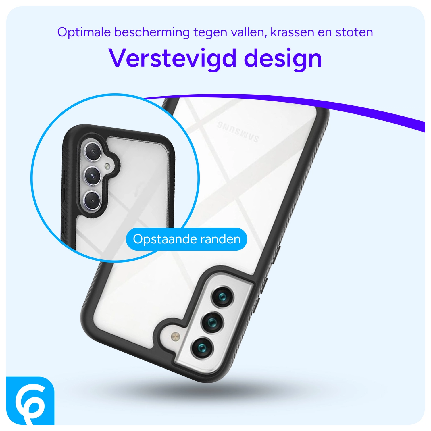 Samsung Galaxy S22 Hoesje Full Protect 360° Cover Hybride Zwart afbeelding 2