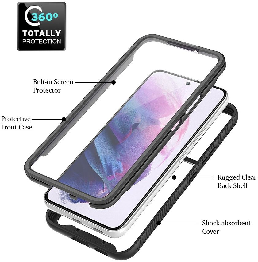 Samsung Galaxy S22 Hoesje Full Protect 360° Cover Hybride Blauw afbeelding 10