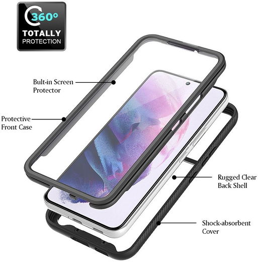 Samsung Galaxy S22 Hoesje Full Protect 360° Cover Hybride Blauw afbeelding 10