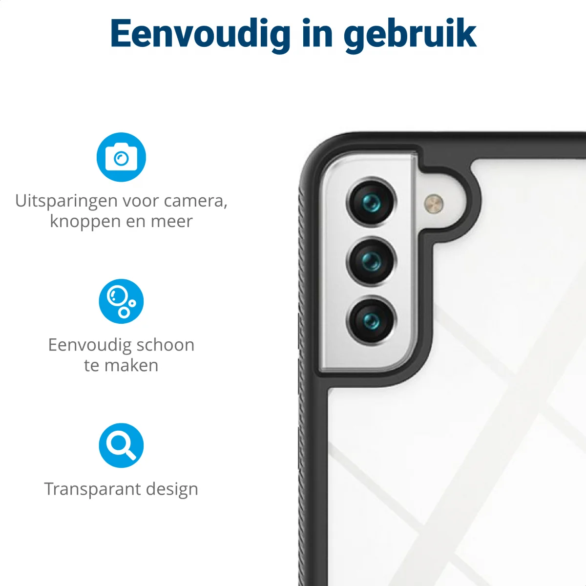 Samsung Galaxy S22 Hoesje Full Protect 360° Cover Hybride Blauw afbeelding 5