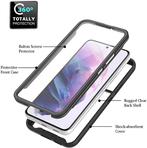 Samsung Galaxy S22 Plus Hoesje Full Protect 360° Cover Hybride Zwart afbeelding 10