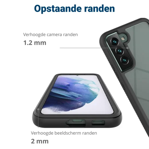 Samsung Galaxy S22 Plus Hoesje Full Protect 360° Cover Hybride Zwart afbeelding 8