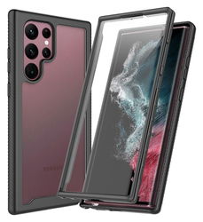 Samsung Galaxy S22 Ultra Hoesje Full Protect 360° Cover Hybride Zwart afbeelding