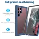 Samsung Galaxy S22 Ultra Hoesje Full Protect 360° Cover Hybride Blauw afbeelding 2