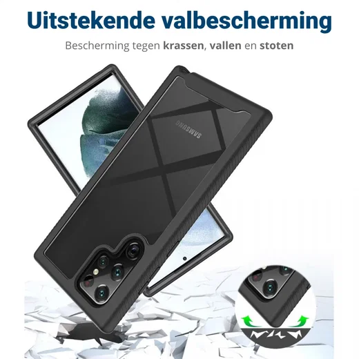 Samsung Galaxy S22 Ultra Hoesje Full Protect 360° Cover Hybride Blauw afbeelding 3