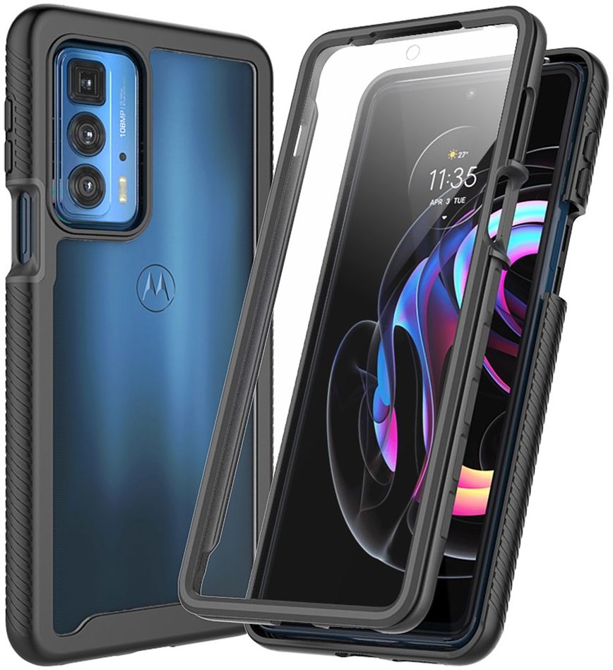 Motorola Edge 20 Pro Hoesje Full Protect 360° Cover Hybride Zwart afbeelding 1