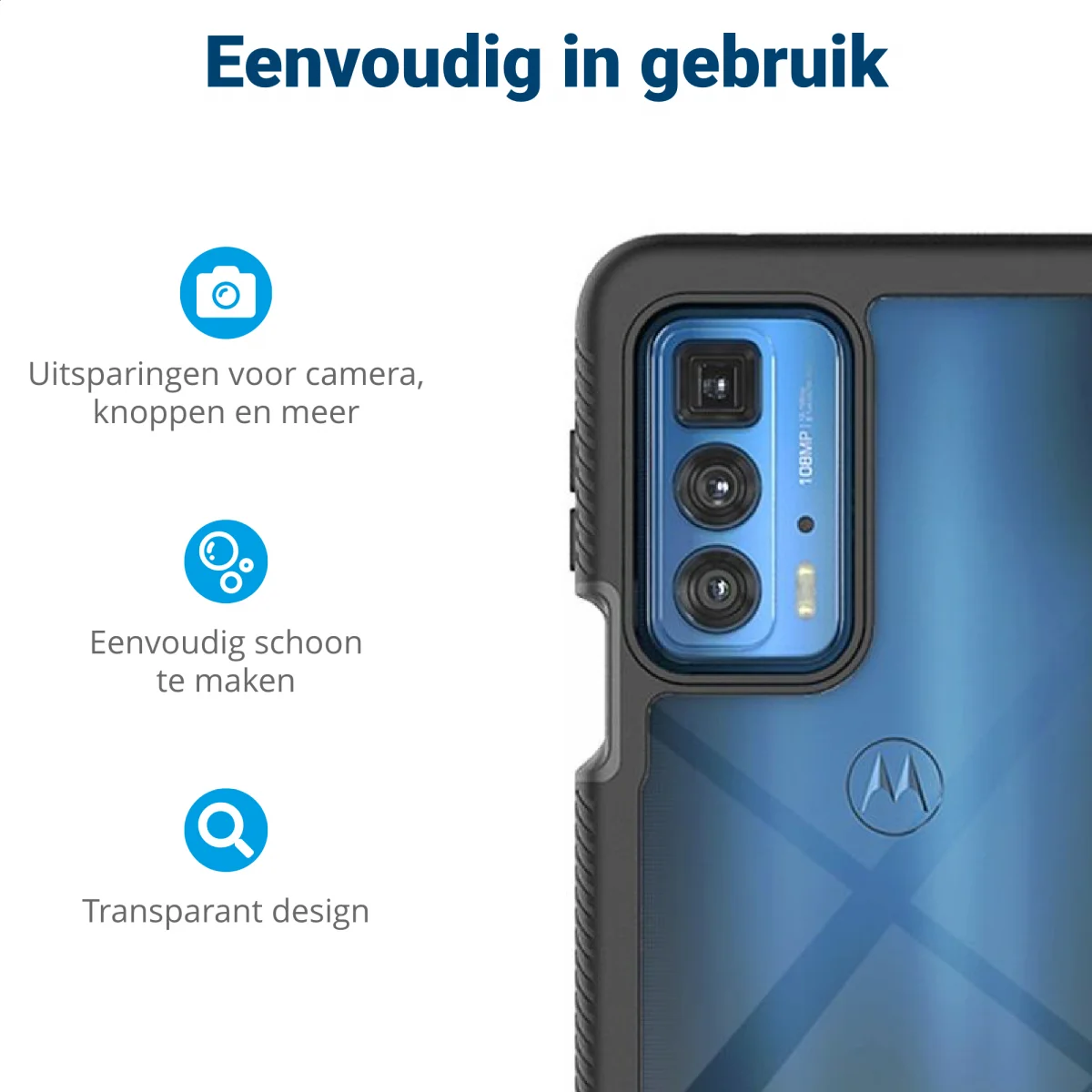 Motorola Edge 20 Pro Hoesje Full Protect 360° Cover Hybride Zwart afbeelding 5