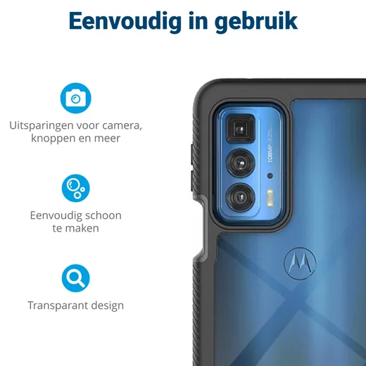 Motorola Edge 20 Pro Hoesje Full Protect 360° Cover Hybride Zwart afbeelding 5