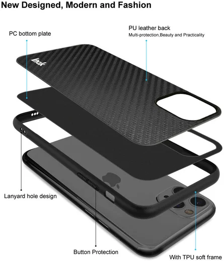 IMAK LX-5 Motorola Moto G200 Hoesje met Screen Protector Carbon Fiber afbeelding 4