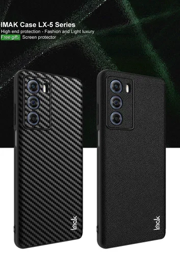IMAK LX-5 Motorola Moto G200 Hoesje met Screen Protector Carbon Fiber afbeelding 5
