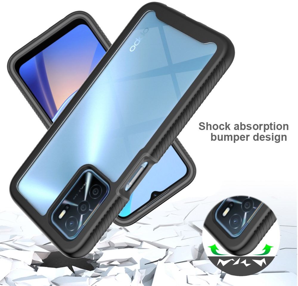 Oppo A16 / A16s / A54s Hoesje Full Protect 360° Cover Hybride Zwart afbeelding 2