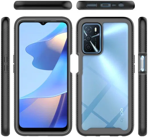 Oppo A16 / A16s / A54s Hoesje Full Protect 360° Cover Hybride Blauw afbeelding 7