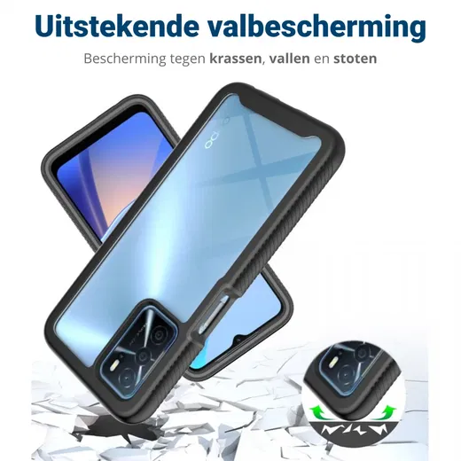 Oppo A16 / A16s / A54s Hoesje Full Protect 360° Cover Hybride Blauw afbeelding 4
