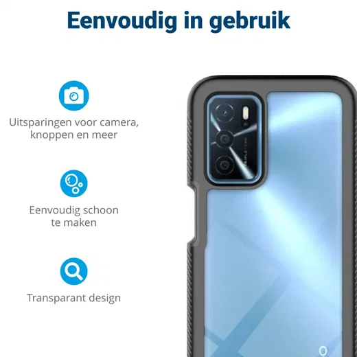 Oppo A16 / A16s / A54s Hoesje Full Protect 360° Cover Hybride Blauw afbeelding 5