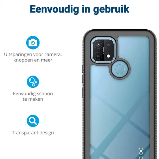 Oppo A15 Hoesje Full Protect 360° Cover Hybride Blauw afbeelding 7