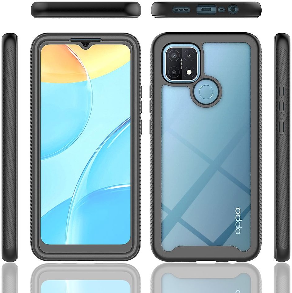 Oppo A15 Hoesje Full Protect 360° Cover Hybride Blauw afbeelding 5