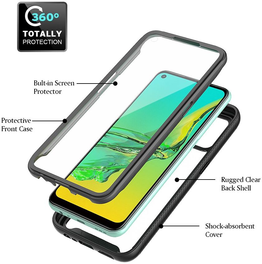 Oppo A53 / A53s Hoesje Full Protect 360° Cover Hybride Blauw afbeelding 7
