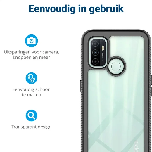 Oppo A53 / A53s Hoesje Full Protect 360° Cover Hybride Blauw afbeelding 4