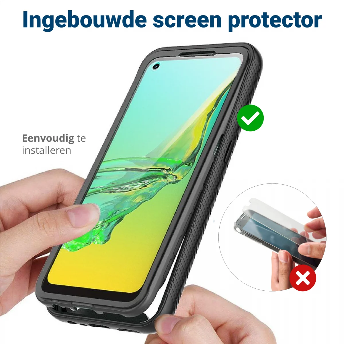 Oppo A53 / A53s Hoesje Full Protect 360° Cover Hybride Blauw afbeelding 5