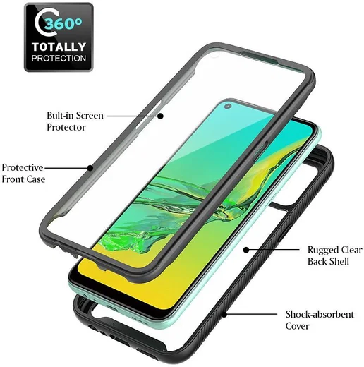 Oppo A53 / A53s Hoesje Full Protect 360° Cover Hybride Zwart afbeelding 6