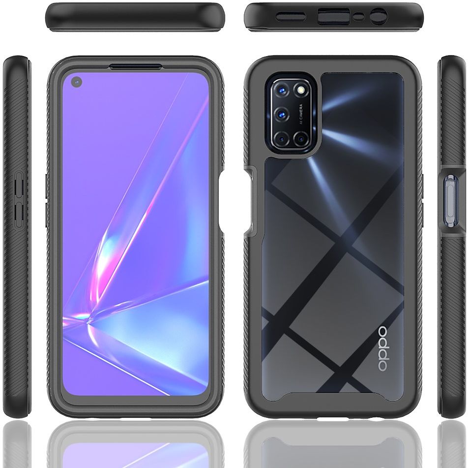 Oppo A52 / A72 Hoesje Full Protect 360° Cover Hybride Zwart afbeelding 7