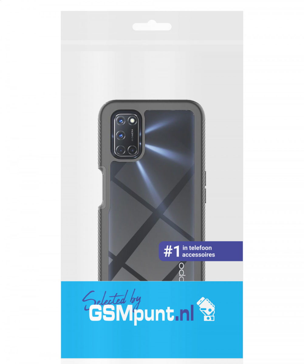 Oppo A52 / A72 Hoesje Full Protect 360° Cover Hybride Zwart afbeelding 8
