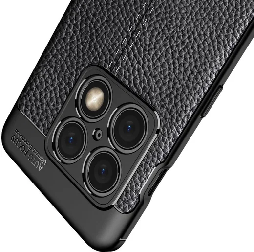 OnePlus 10 Pro Litchi Hoesje TPU met Leren Textuur Blauw afbeelding 4