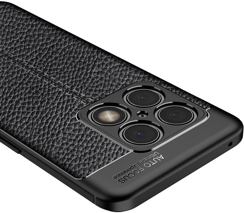 OnePlus 10 Pro Litchi Hoesje TPU met Leren Textuur Blauw afbeelding 5