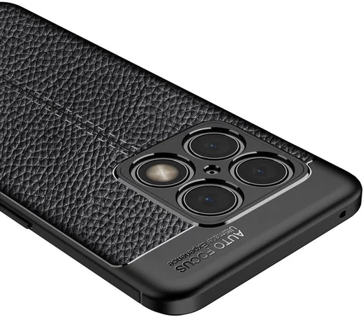 OnePlus 10 Pro Litchi Hoesje TPU met Leren Textuur Blauw afbeelding 5