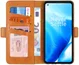 Oppo Reno 8 Lite Hoesje Portemonnee Book Case Kunstleer Bruin afbeelding 1