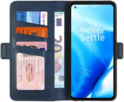 Oppo Reno 8 Lite Hoesje Portemonnee Book Case Kunstleer Blauw afbeelding 1