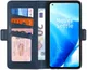 Oppo Reno 8 Lite Hoesje Portemonnee Book Case Kunstleer Blauw afbeelding 1