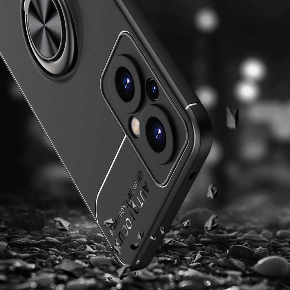 Oppo Reno 8 Lite Hoesje Magnetische Ring Kickstand Zwart afbeelding 7