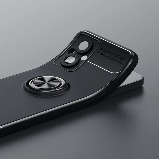 Oppo Reno 8 Lite Hoesje Magnetische Ring Kickstand Zwart afbeelding 8
