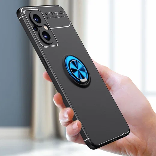 Oppo Reno 8 Lite Hoesje Magnetische Ring Kickstand Zwart afbeelding 9