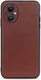 Oppo Reno 8 Lite Hoesje Back Cover Echt Leer Bruin afbeelding 1