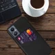 Oppo Reno 8 Lite Hoesje Back Cover met Kaarthouder Zwart afbeelding 2