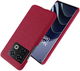 OnePlus 10 Pro Hoesje Hard Plastic met Stoffen Afwerking Rood afbeelding 3