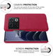 OnePlus 10 Pro Hoesje Hard Plastic met Stoffen Afwerking Rood afbeelding 5
