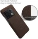 OnePlus 10 Pro Hoesje Hard Plastic met Stoffen Afwerking Bruin afbeelding 4