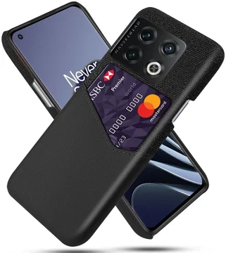 OnePlus 10 Pro Hoesje Back Cover met Kaarthouder Zwart