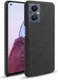 Oppo Reno 8 Lite Hoesje Hard Plastic met Stoffen Afwerking Zwart afbeelding 1