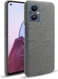 Oppo Reno 8 Lite Hoesje Hard Plastic met Stoffen Afwerking Grijs afbeelding 1